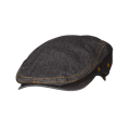 Denim cotton beret with woven label